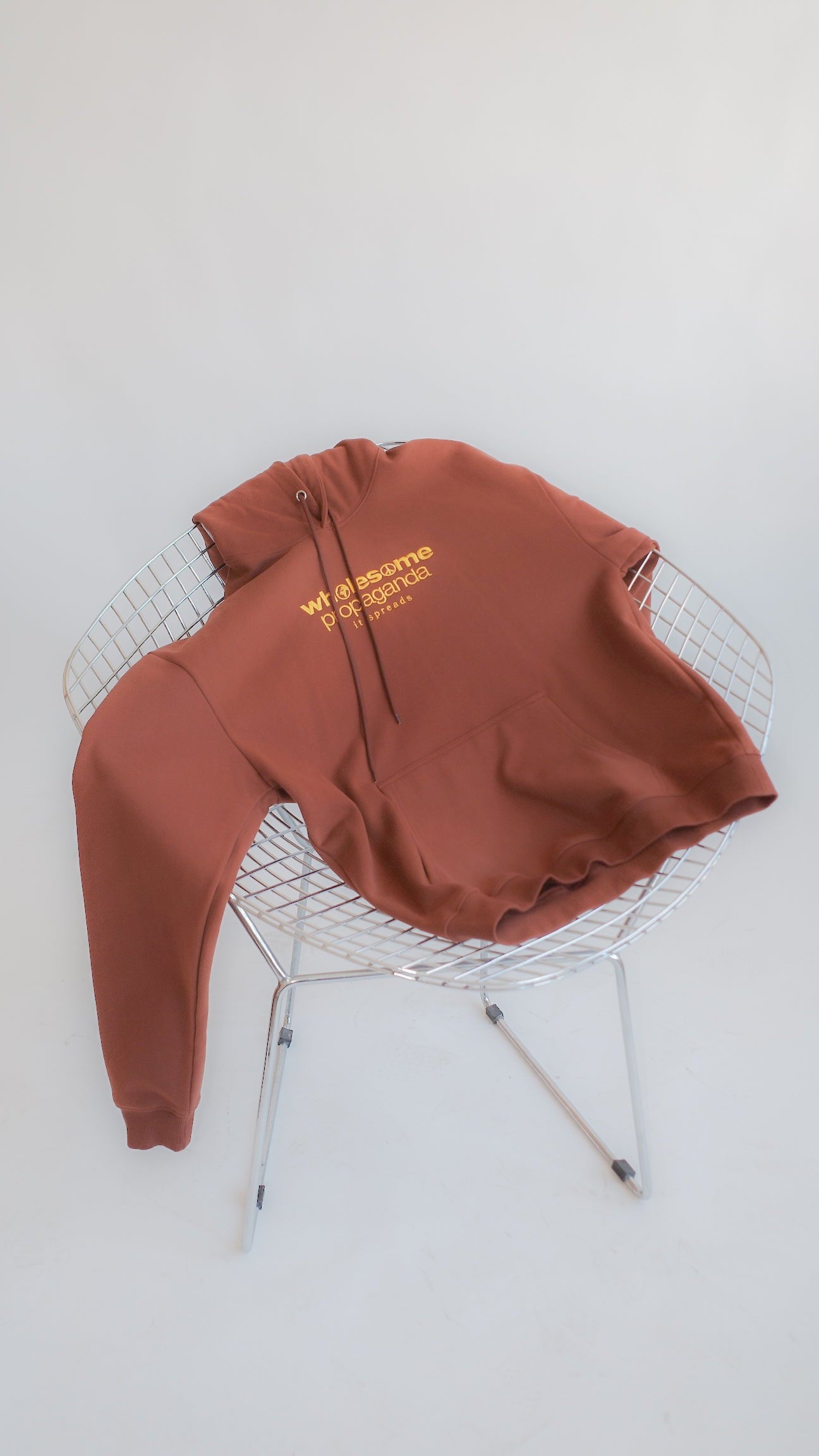 Wholesome Propaganda Brown Logotype Hoodie